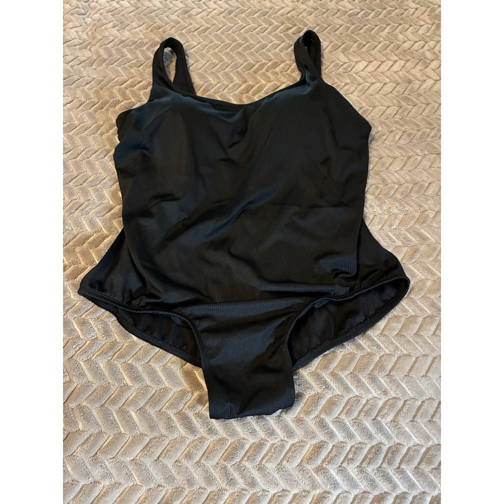 Catalina Black One Piece 2X Bathing Suit 18W -20W Built In Bra